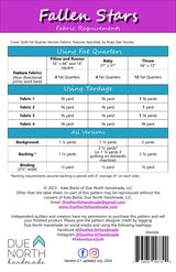 Back of the Fallen Stars Quilt Pattern by Due North Handmade LLC