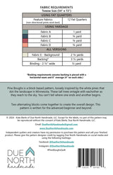 Back of the Pine Boughs Quilt Pattern by Due North Handmade LLC