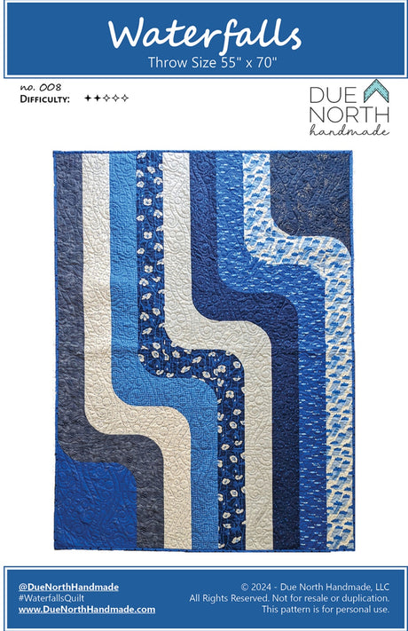 Waterfalls Quilt Pattern by Due North Handmade LLC