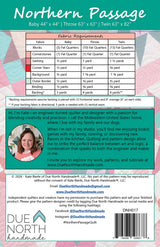 Back of the Northern Passage Quilt Pattern by Due North Handmade LLC