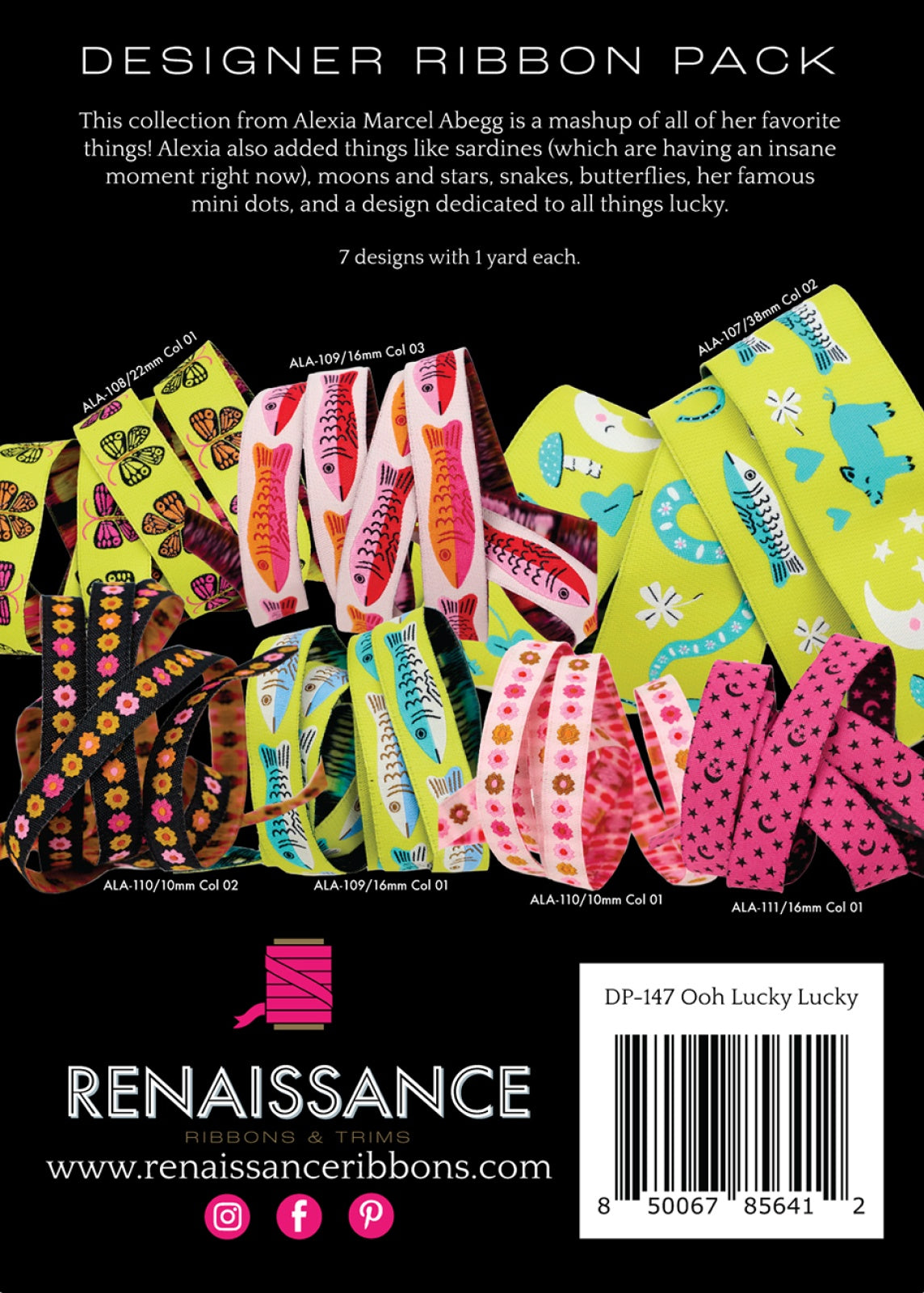 Back of the Oooh Lucky Lucky Designer Pack by Renaissance Ribbons Inc