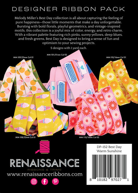 Back of the Best Day Designer Pack - Warm Sunshine by Renaissance Ribbons Inc
