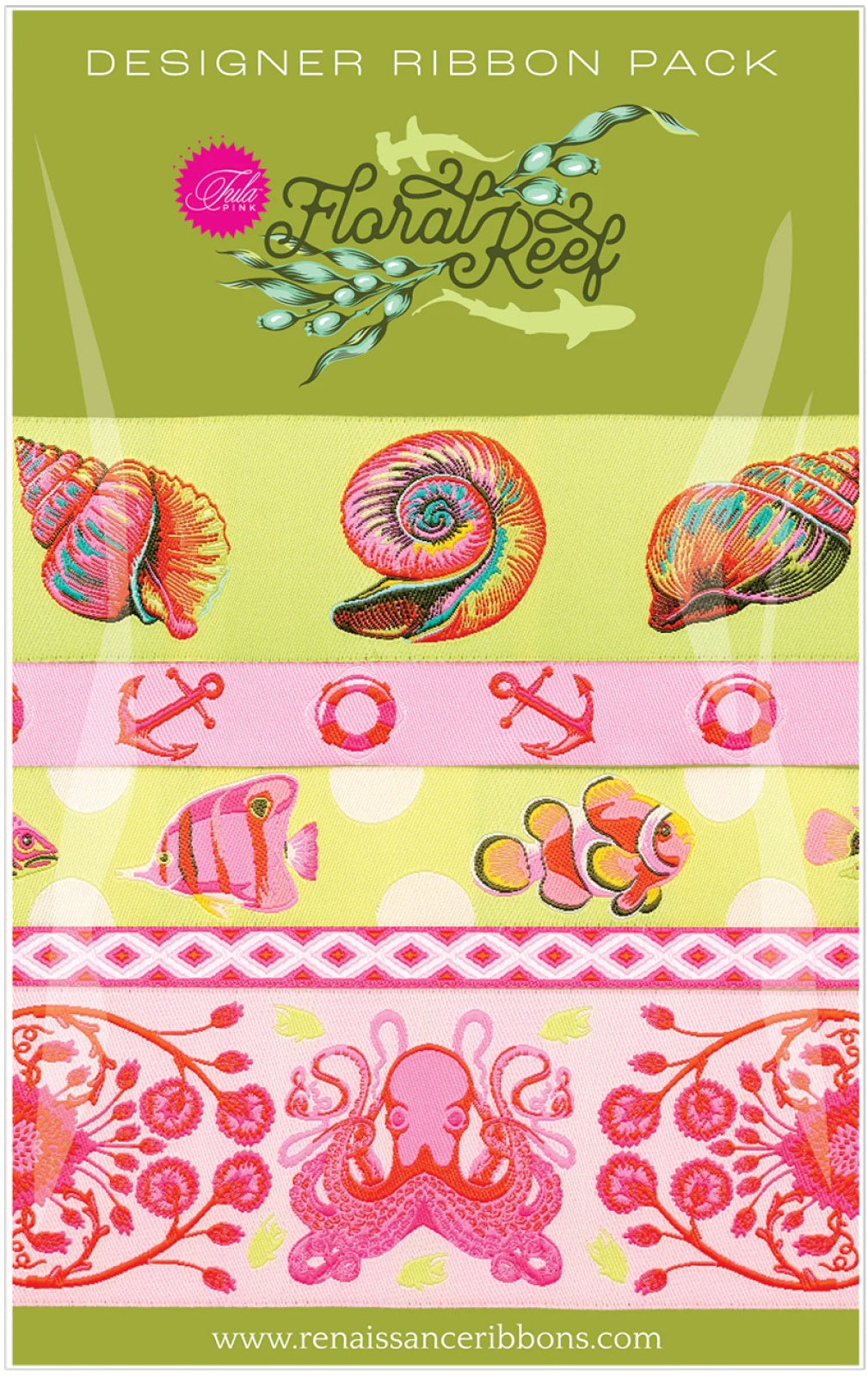 Floral Reef Seaglass Designer Pack by Renaissance Ribbons Inc