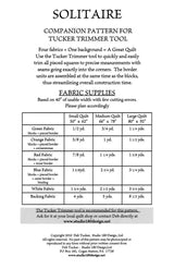 BAck of the Solitaire Quilt Pattern by Studio 180 Designs