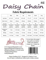 Back of the Daisy Chain Downloadable Pattern by Happy Quilting Melissa Corry