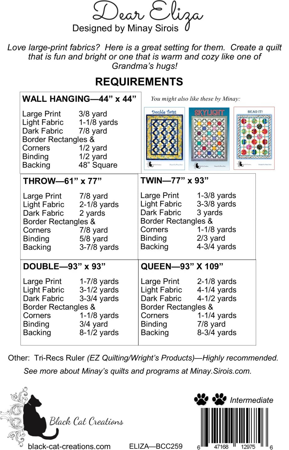 Back of the Dear Eliza Downloadable Pattern by Black Cat Creations