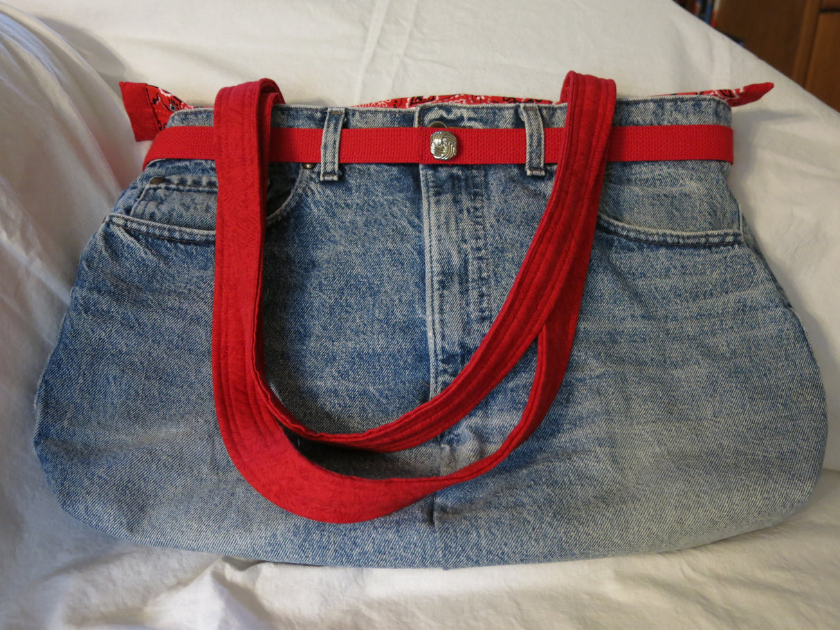 Denim Pants Tote Bag Downloadable Pattern by Mary Ann Sprague