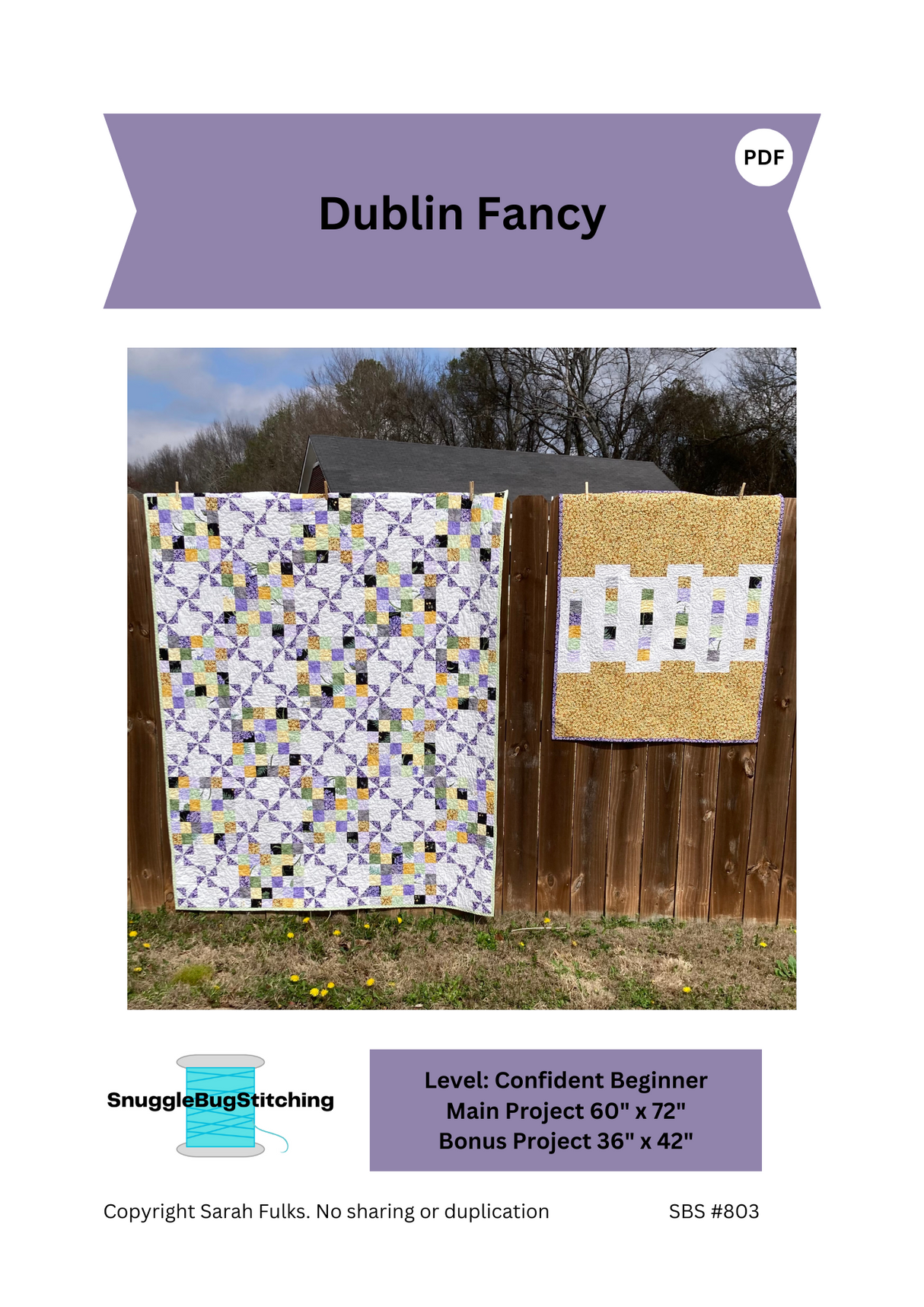 Dublin Fancy Downloadable Pattern by Snuggle Bug Stitching