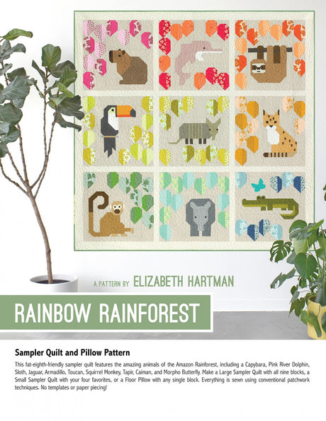 Rainbow Rainforest Quilt Pattern by Elizabeth Hartman