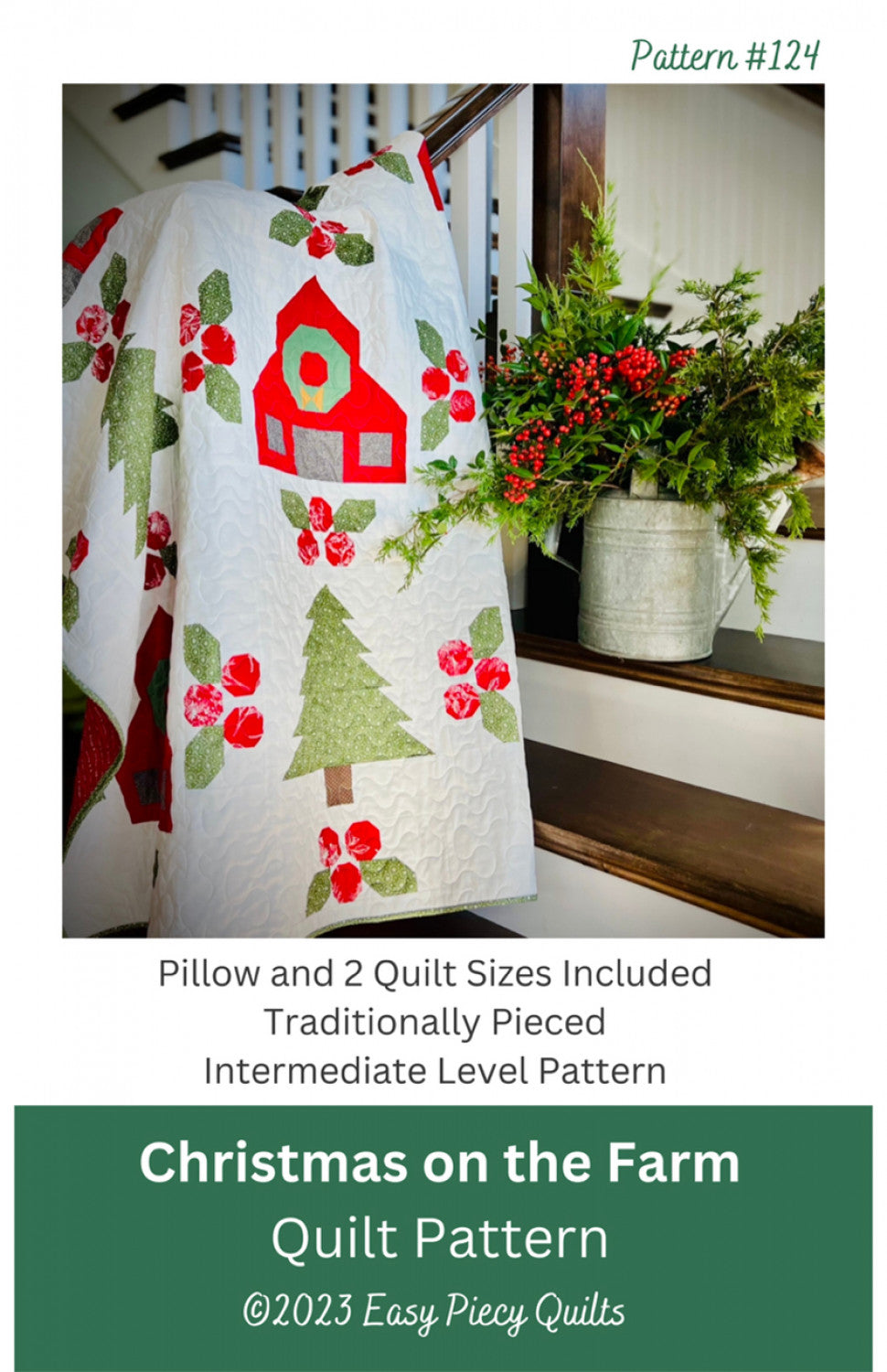 Christmas on the Farm Quilt Pattern by Easy Piecy Quilts LLC