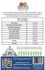 Back of the American Heartland Quilt Pattern by Easy Piecy Quilts LLC