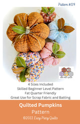 Quilted Pumpkins Pattern Quilt Pattern by Easy Piecy Quilts LLC