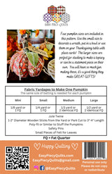 Back of the Quilted Pumpkins Pattern Quilt Pattern by Easy Piecy Quilts LLC