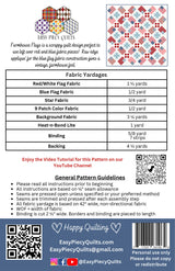 Back of the Farmhouse Flags Quilt Pattern by Easy Piecy Quilts LLC