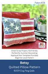 Betsy Quilted Pillow Pattern Quilt Pattern by Easy Piecy Quilts LLC