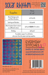 Back of the Solar Rhythm Quilt Pattern by Everyday Stitches