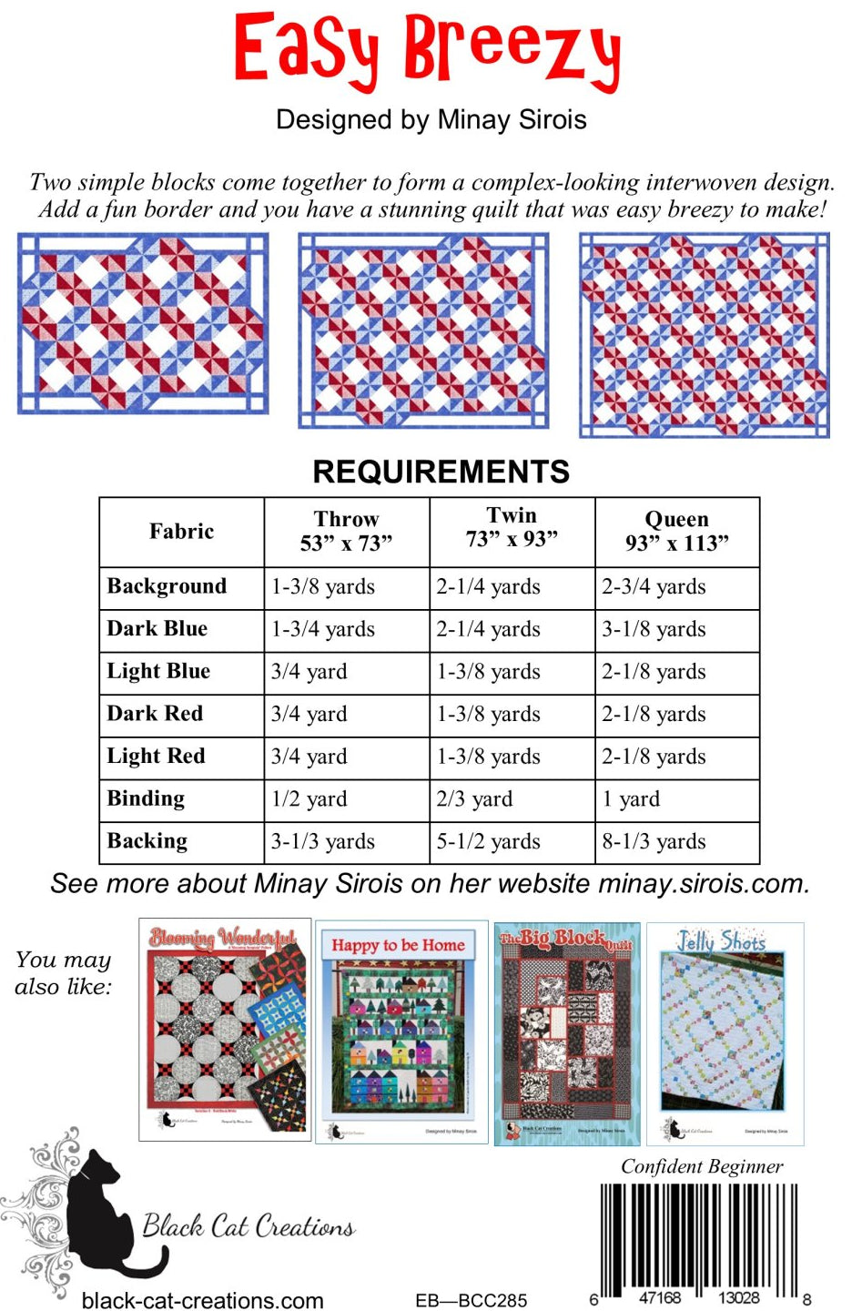 Back of the Easy Breezy Downloadable Pattern by Black Cat Creations