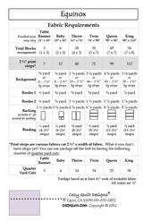 Back of the Equinox Downloadable Pattern by Cozy Quilt Designs