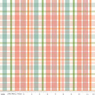 Love You to the Moon Plaid Multi Quilt Fabric