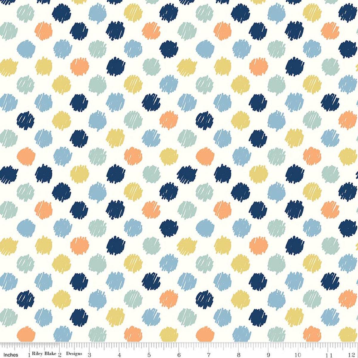 Love You to the Moon Dots Multi Quilt Fabric by Echo Park