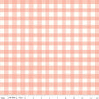 Love You to the Moon Gingham Coral Quilt Fabric - Riley Blake Designs - Echo Park