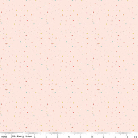 Love You to the Moon Stars Blush Quilt Fabric by Echo Park