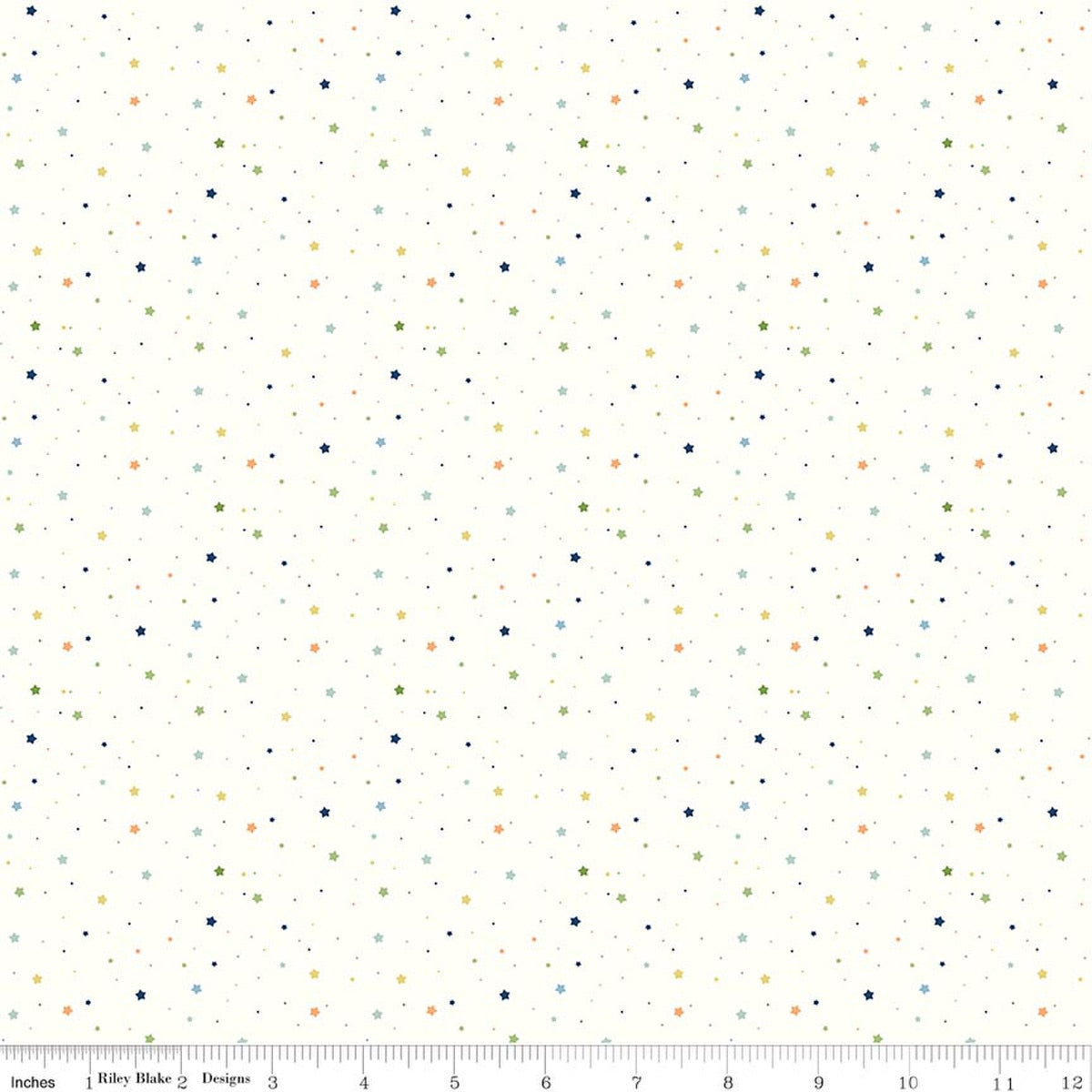 Love You to the Moon Stars Multi Quilt Fabric by Echo Park