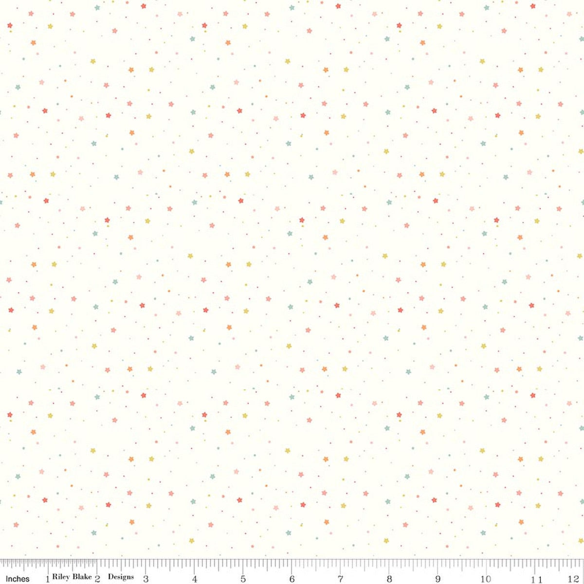 Love You to the Moon Stars White Quilt Fabric by Echo Park