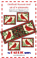 Cardinal Runner and 4 Placemats Quilt Pattern by Fabric Addict