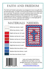 Back of the Faith and Freedom Quilt Pattern by Faith and Fabric