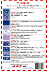 Back of the Mariposa Quilt Pattern by Fabric Addict