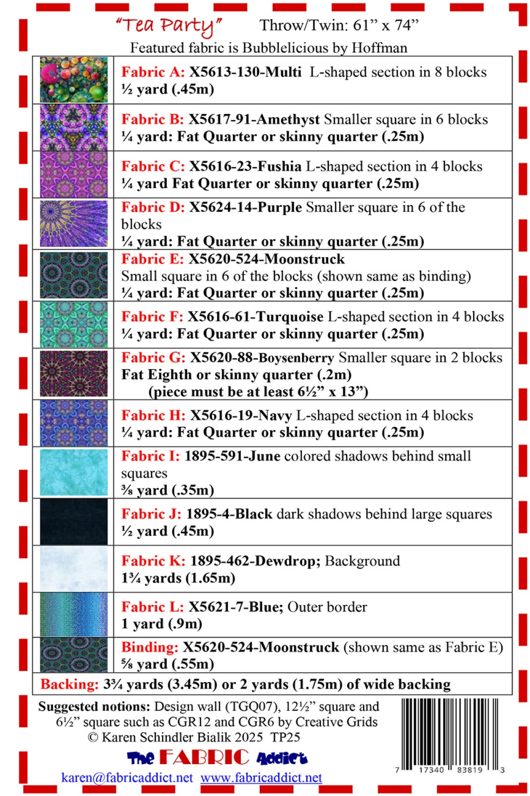 Tea Party Quilt Pattern