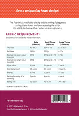 Back of the Patriotic Love Boldly Quilt Pattern by From Bolt to Beauty