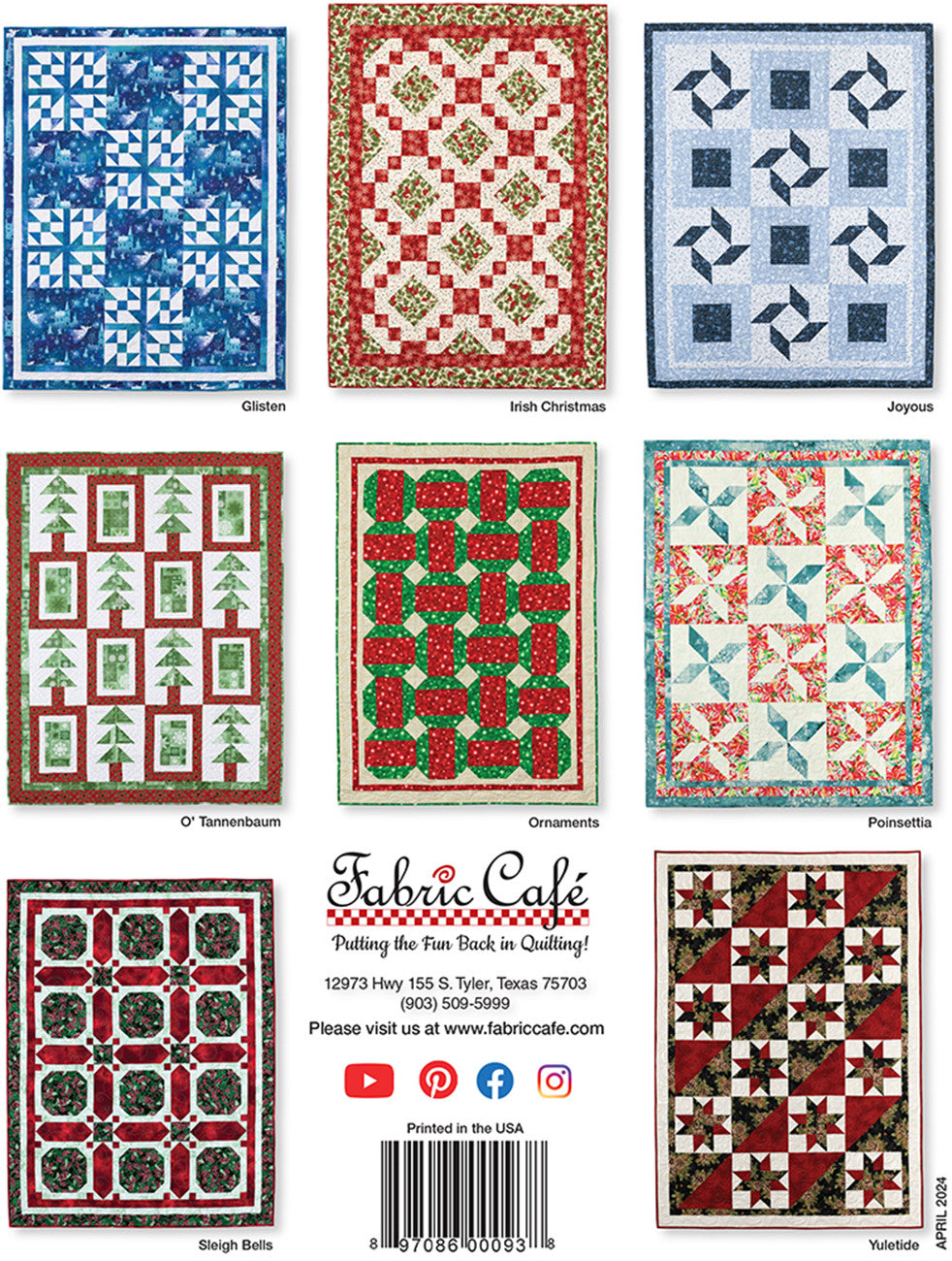 Quick Christmas 3-Yard Quilts by Fabric Cafe