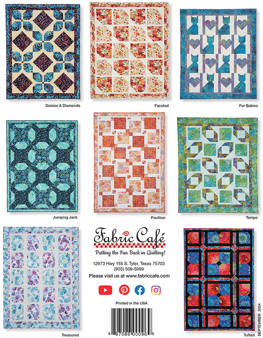 Back of the Double Focus 3-Yard Quilts by Fabric Cafe