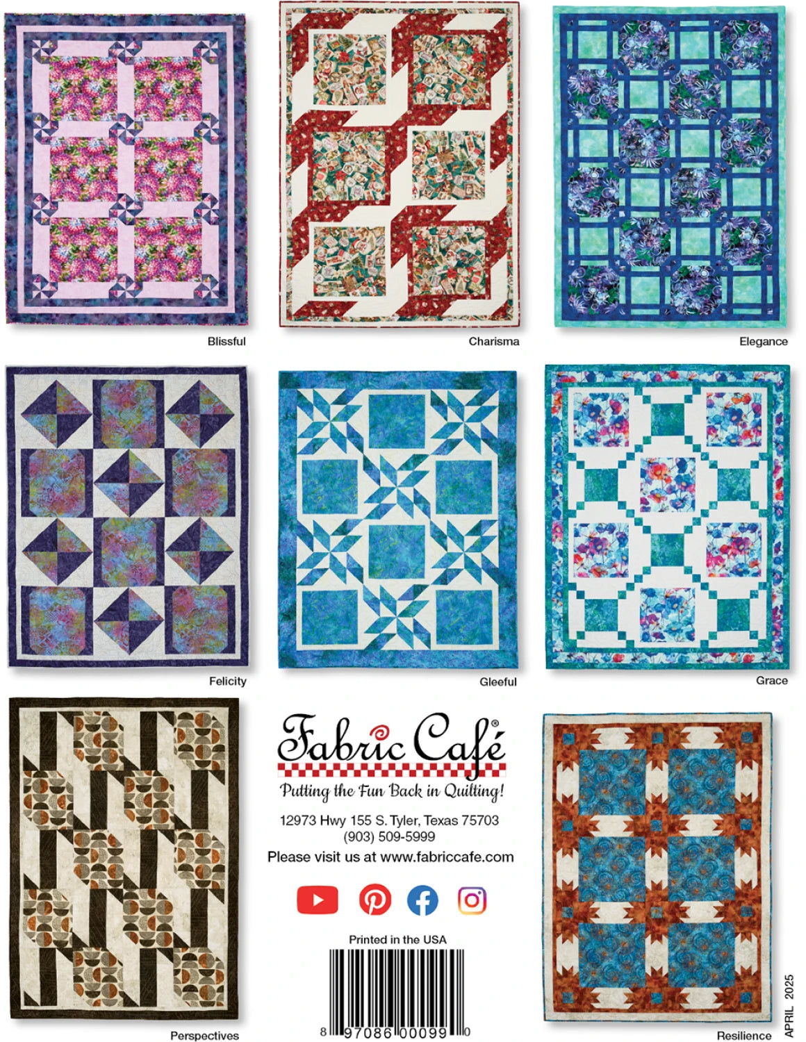 Back of the Big Block 3-Yard Quilts Quilt Pattern by Fabric Cafe