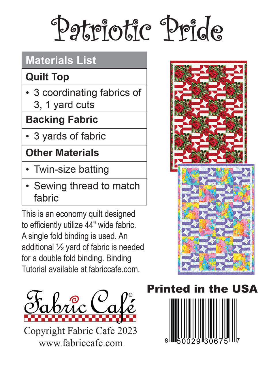 Patriotic Pride Individual Pattern – Quilting Books Patterns and Notions