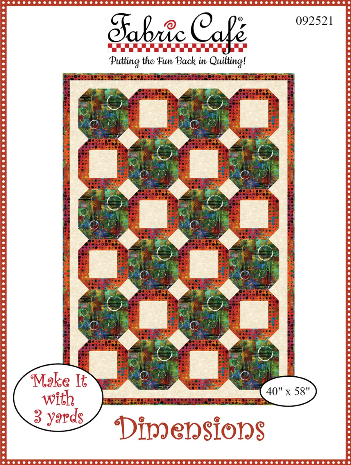 Dimensions 3-Yard Quilt Pattern by Fabric Cafe