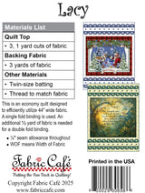 Back of the Lacey 3-Yard Quilt Pattern by Fabric Cafe