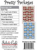 Back of the Pretty Packages 3-Yard Individual Pattern Quilt Pattern by Fabric Cafe