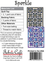 Back of the Sparkle 3-Yard Quilt Pattern by Fabric Cafe