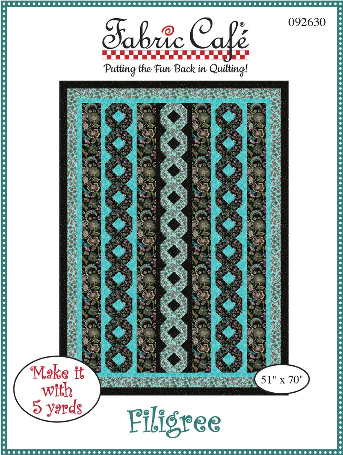 Filigree 5-Yard pattern Quilt Pattern by Fabric Cafe