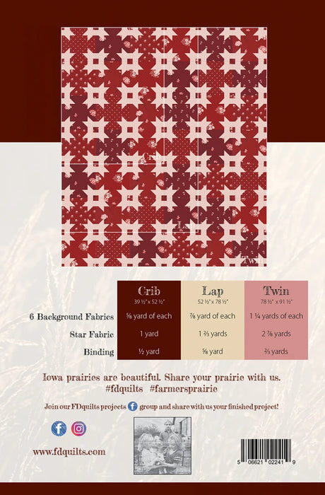Back of the Farmer's Prairie Quilt Pattern by Farmer's Daughters