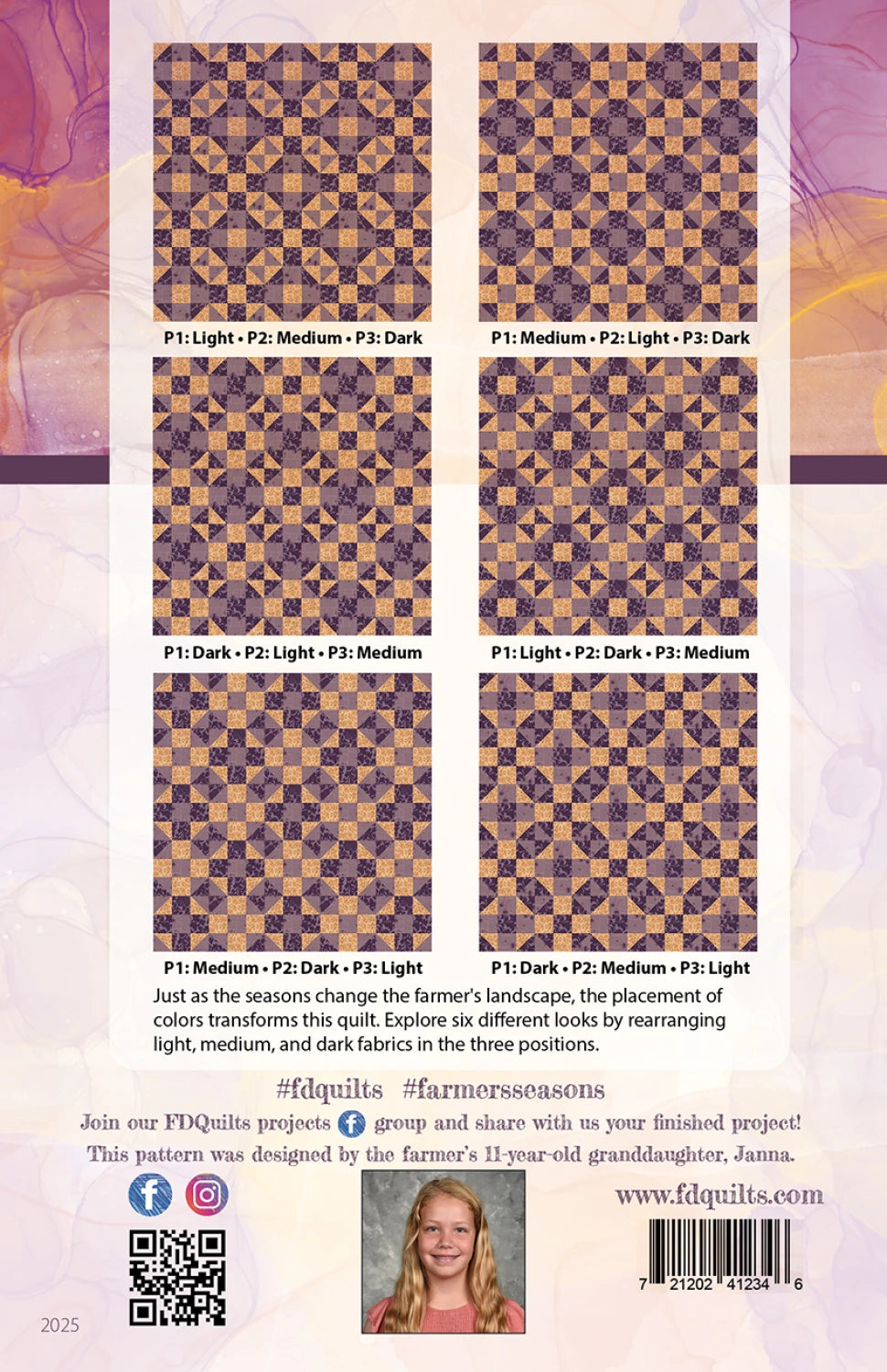 Back of the Farmer's Seasons Quilt Pattern by Farmer's Daughters