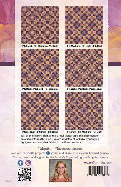 Back of the Farmer's Seasons Quilt Pattern by Farmer's Daughters