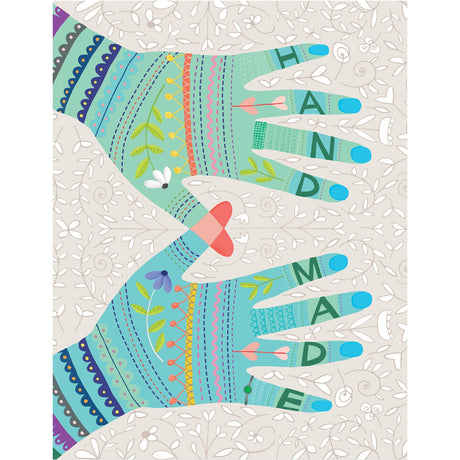 Notecard-Handmade Hands Quilt Pattern by Fish Museum