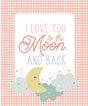 Love You to the Moon 35 1/2" x 43 1/2" Panel Coral Quilt Fabric - Riley Blake Designs - Echo Park