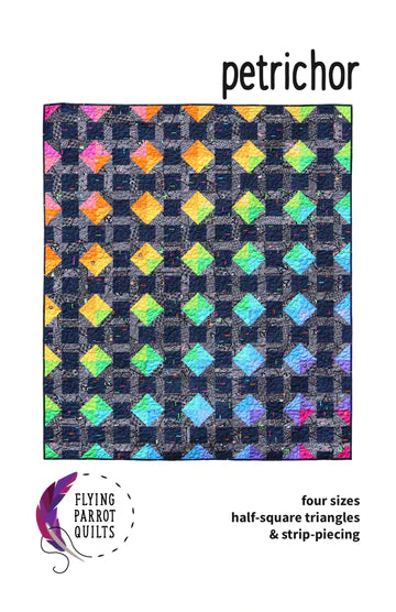Back of the Petrichor Quilt Pattern by Flying Parrot Quilts