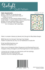 Back of the Starlight Quilt Pattern by Flamingo Toes