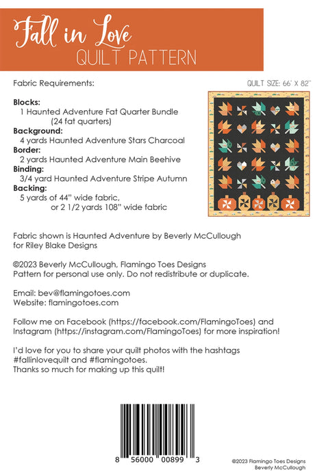 back of the Spooky Lane Quilt Pattern by Flamingo Toes